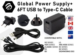 BuzzTV 5V Global Power Supply + 6FT Type "C" Cable