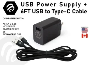 BuzzTV 5V Power Supply + 6FT Type "C" Cable